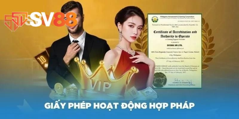 Những giấy phép hoạt động SV88 hợp pháp được cấp bới các tổ chức uy tín